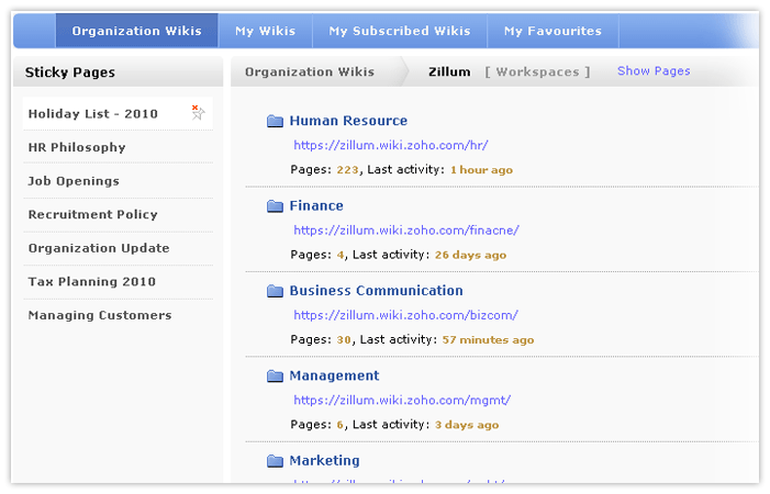 Wiki-Workspaces
