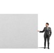 Businessman holds a blank billboard