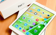 White iPad Air unboxing - Stock Image