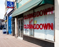 Closed down High Street shop