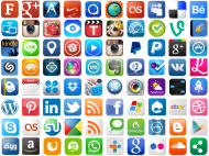 popular app icons on white