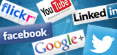 Logos of popular Social Media services